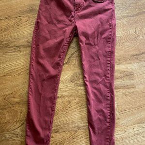 Red High Waisted Skinny Jeans